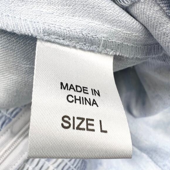 Petersyn Womens Jumpsuit‎ L Strapless Linen Blend Corset Wide Leg Watercolor - Picture 8 of 12